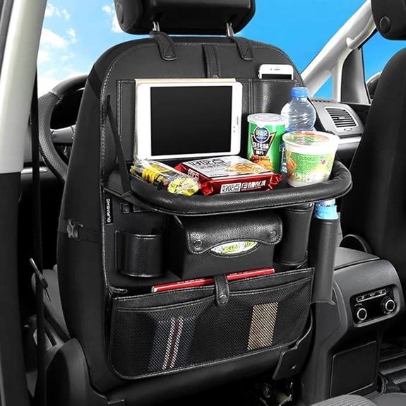 Car Backseat Organizer with Foldable Table Tray