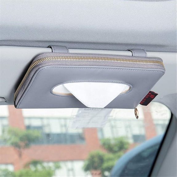 Car Sun Visor Tissue Holder with Zipper
