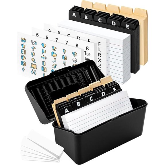 Business Card Organizer with Dividers and Labels