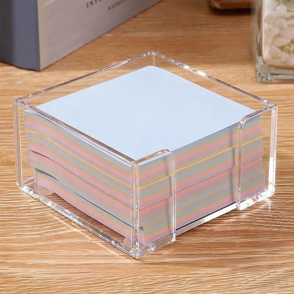 Acrylic Sticky Note Holder with Anti-Slip Base