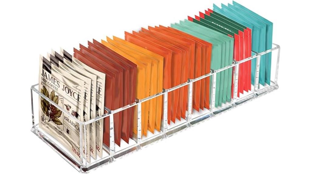 clear acrylic tea organizer
