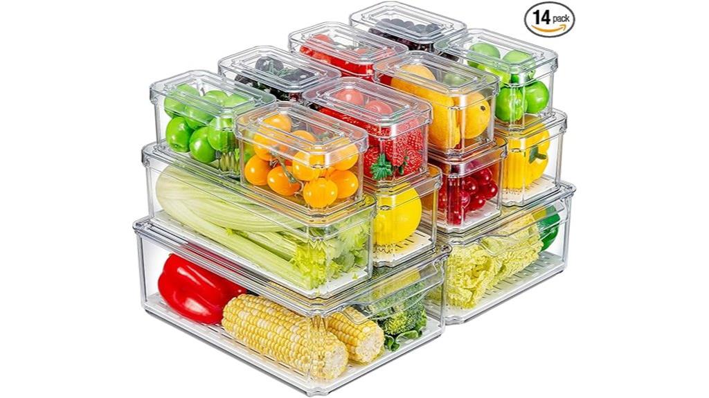 clear fridge storage bins