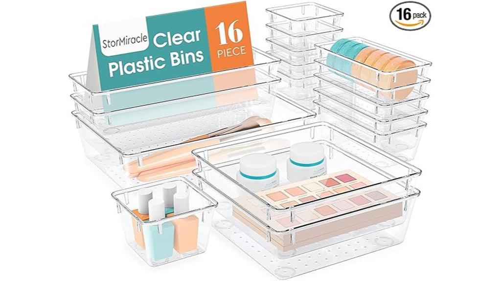 clear makeup drawer organizers