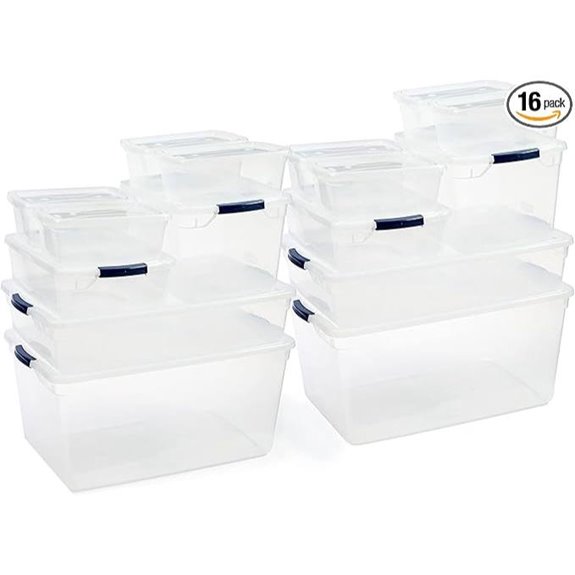 Rubbermaid Clear Dorm Storage Bins with Lids (16-Pack)