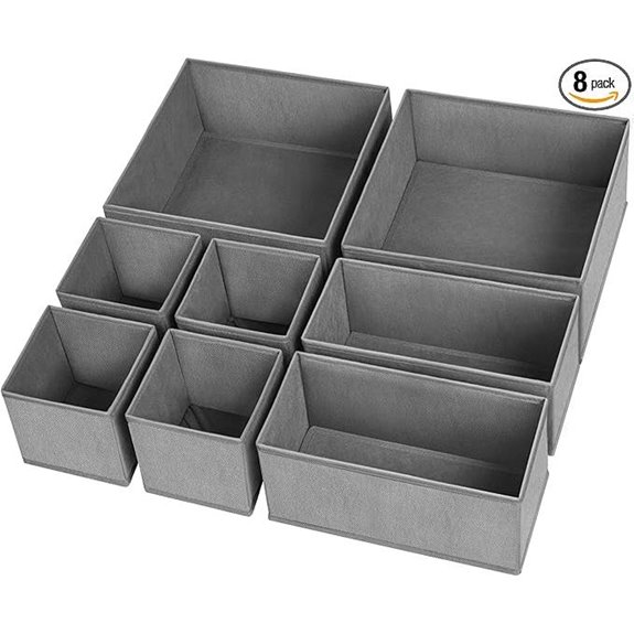 Criusia 8-Pack Drawer Organizer for Clothes and Accessories
