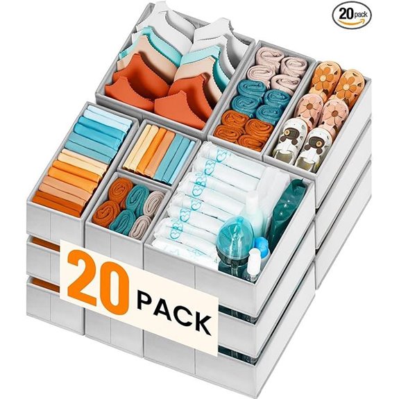 Family Pack Drawer Organizer Bins for Clothes