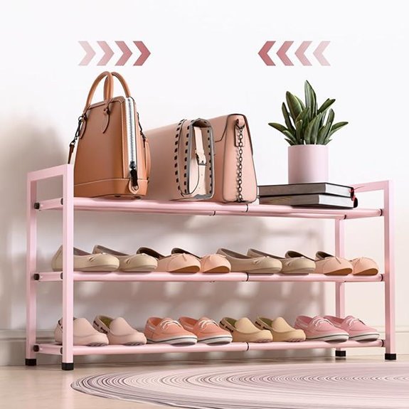 Bumusty Expandable Metal Shoe Rack for Small Spaces