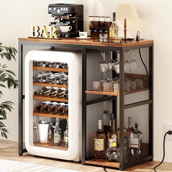 Homieasy Mini Fridge Cabinet with Power Outlet