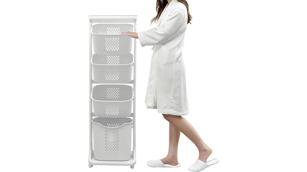 compact multi tier laundry organizer