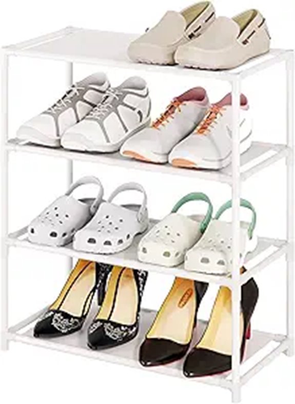 Small 4-Tier Stackable Shoe Rack for Entryway