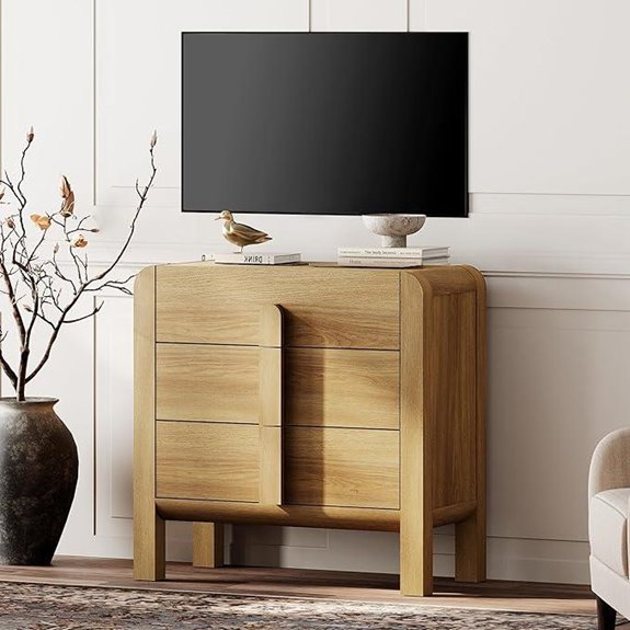WAMPAT Modern TV Stand with Storage Drawers