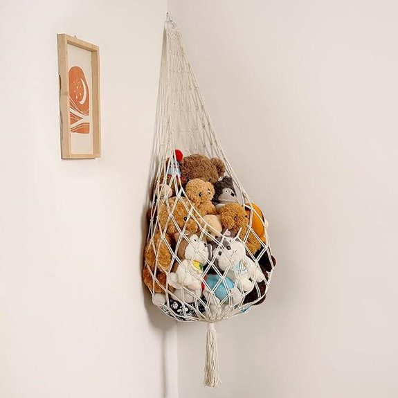 Stuffed Animal Wall Organizer Hammock (Cream 60)