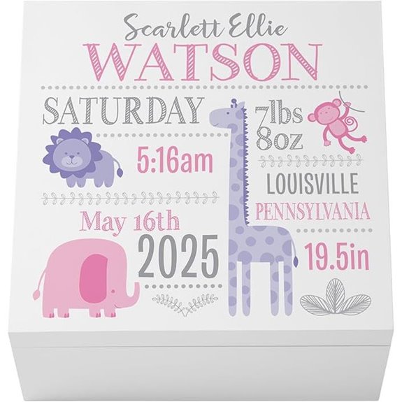Personalized Baby Keepsake Box for Memories