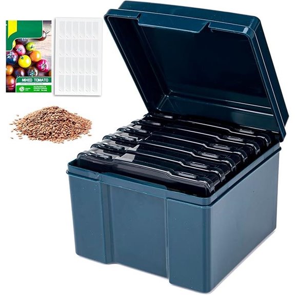 Dark Green Seed Storage Box with Small Compartments