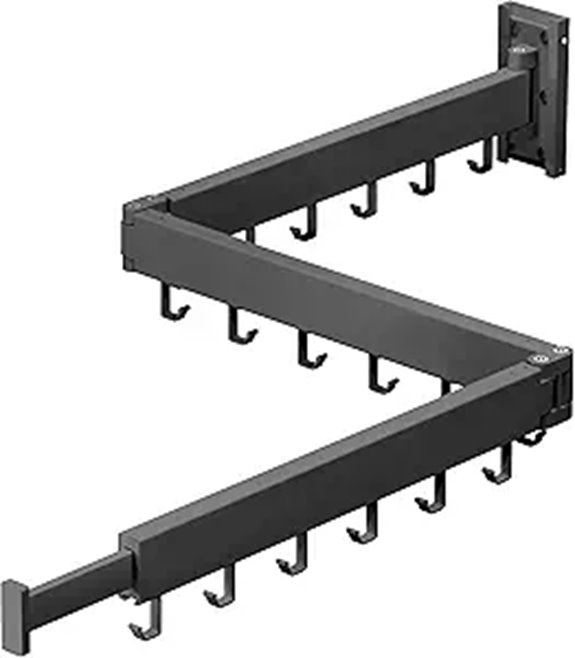 Retractable Wall-Mount Clothes Drying Rack Dark Grey