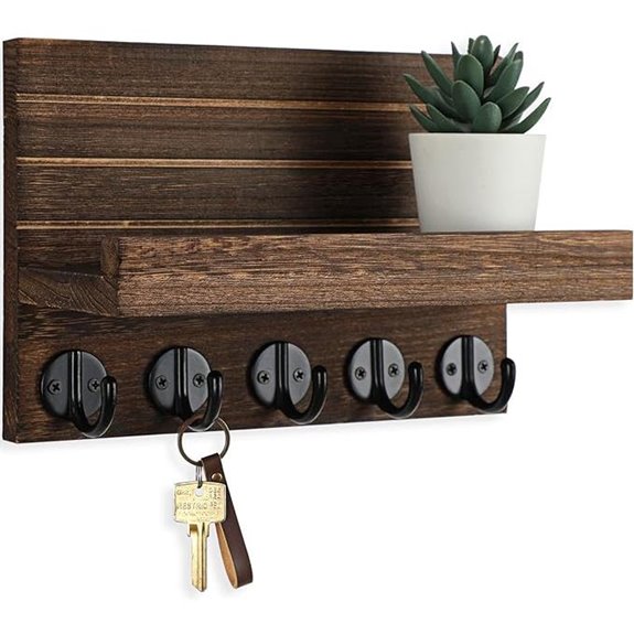 Decorative Wall Key and Mail Holder with Shelf
