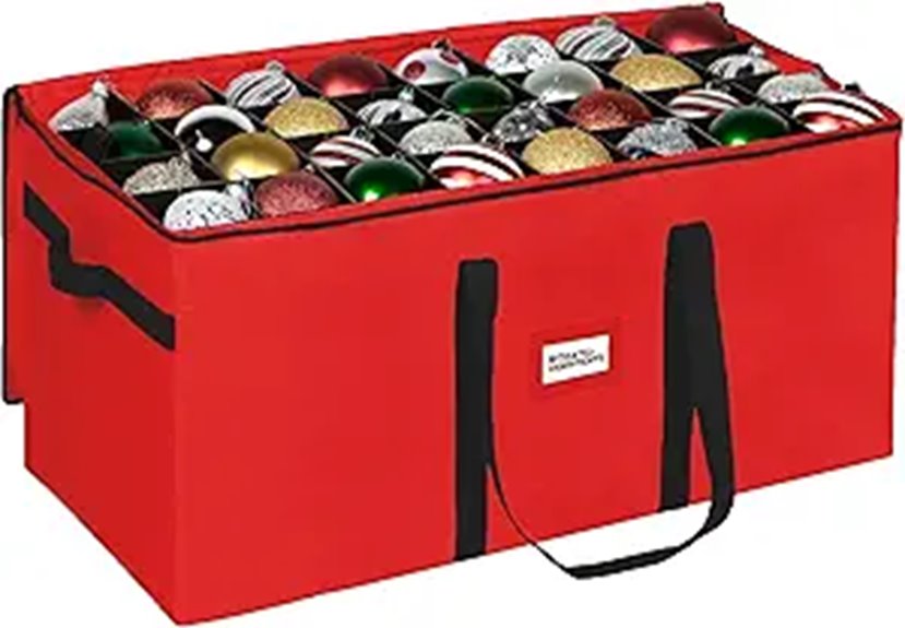 Christmas Ornament Storage Container with Dividers