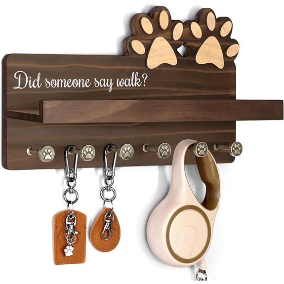 MTERSN Dog Leash Wall Organizer with Hooks