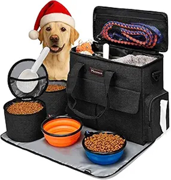 Modoker Dog Travel Bag Set with Bowls and Containers