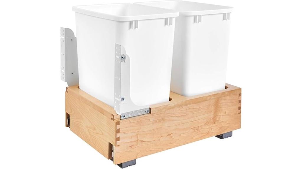 double 35 qt wood trash