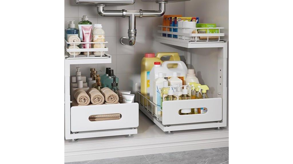 double drawer under sink organizer