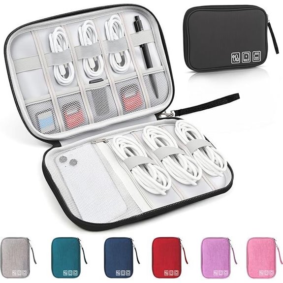 Travel Cable Organizer Bag with Double Layers