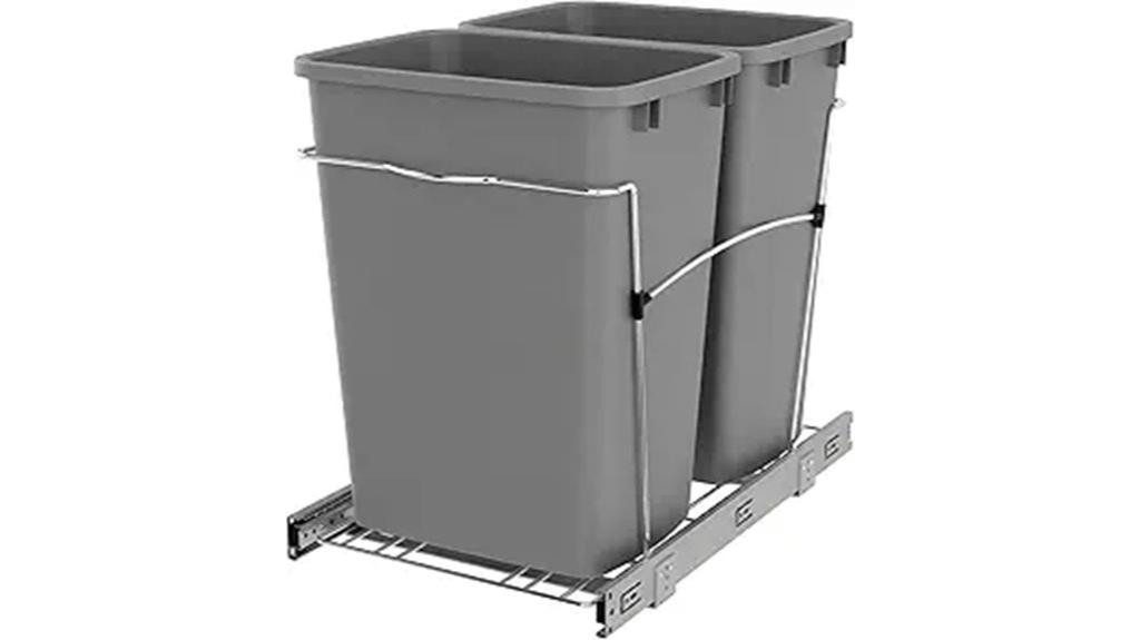 double pullout trash can