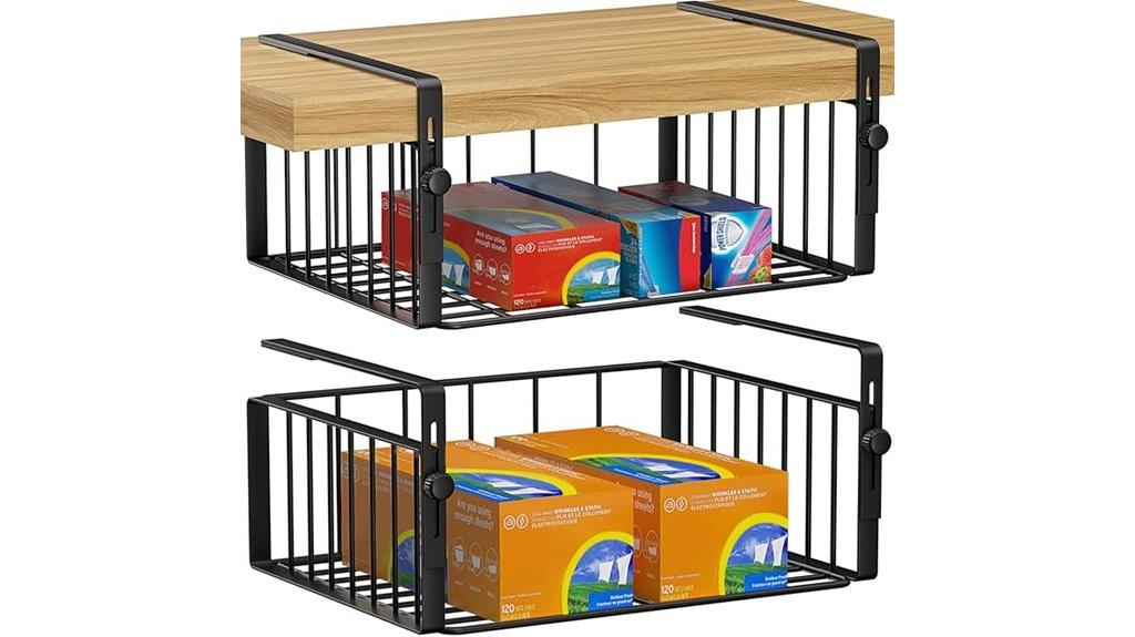 double shelf storage baskets