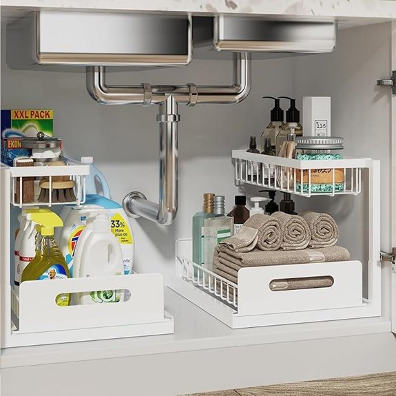 REALINN 2-Pack Under Sink Organizer with Slide-Out Shelves