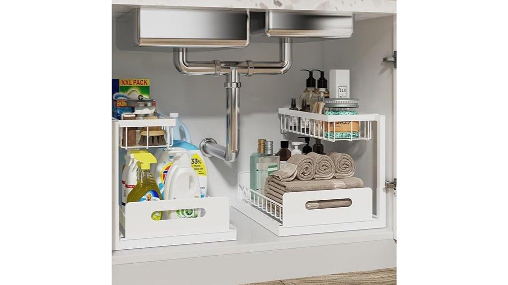 double sink storage containers