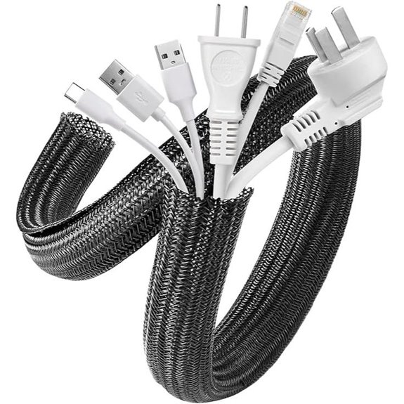AGPTEK 2-Pack 5ft Cable Sleeve Cord Organizer
