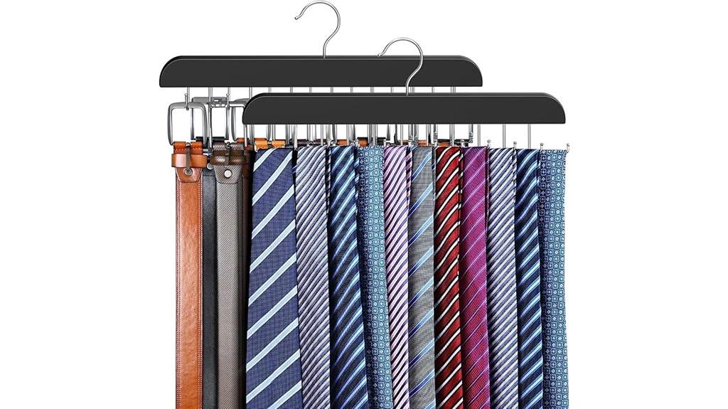 dual pack tie and belt organizer