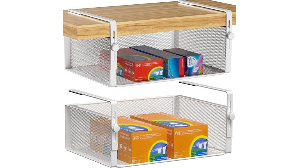 dual shelf storage baskets