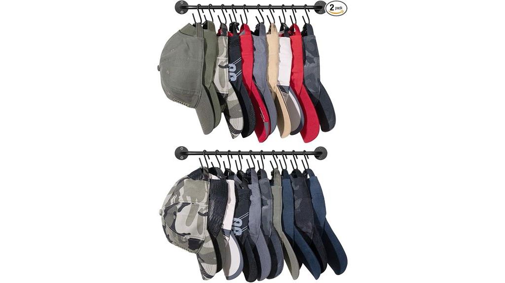 dual wall mounted hat racks
