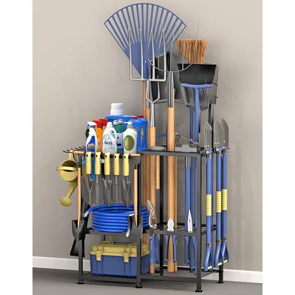 Heavy Duty Garden Tool Organizer with Side Pocket