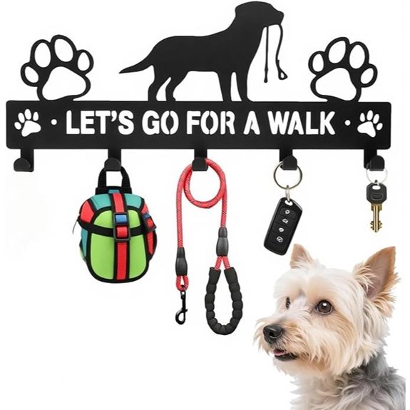 Heavy Duty Wall Dog Leash & Accessory Organizer