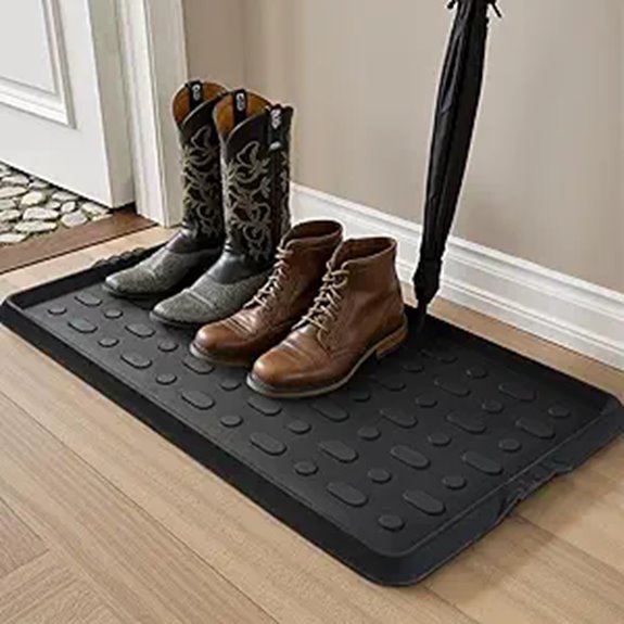 Tchdio Heavy Duty Waterproof Rubber Shoe Tray Organizer