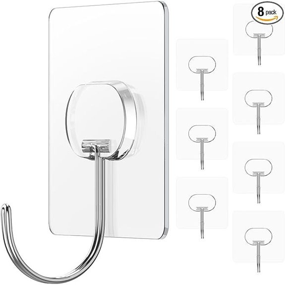 Heavy Duty Waterproof Wall Hooks 8 Pack