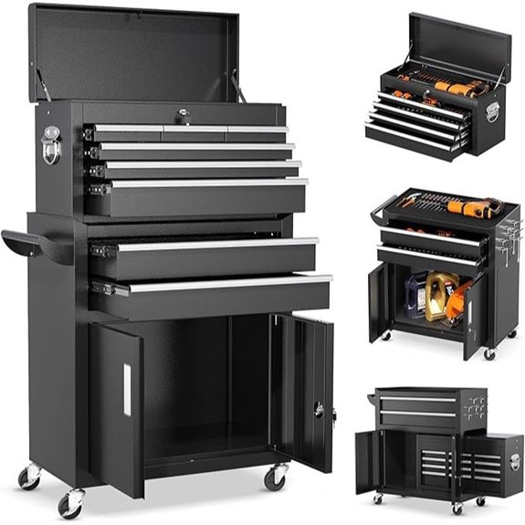 INTERGREAT 8-Drawers Rolling Tool Chest with Top