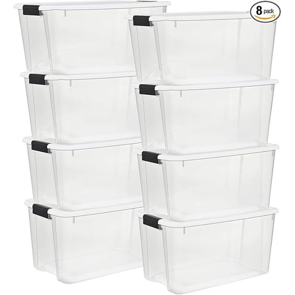Sterilite 8 Pack Heavy-Duty Storage Bins with Lids