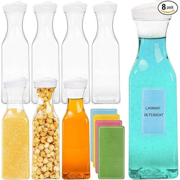 Goaste 8 Pack Laundry Dispenser Bottles with Labels