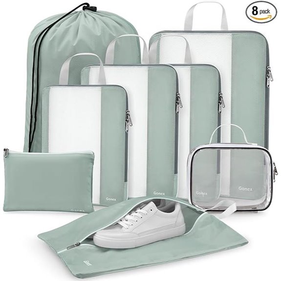 Gonex 8-Pack Compression Packing Cubes for Travel