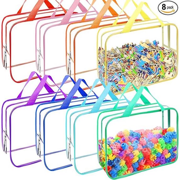 8-Pack Clear PVC Toy Storage Bags