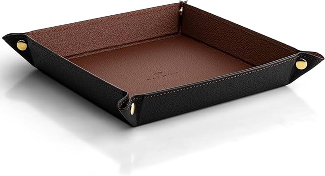 elegant leather organizer tray