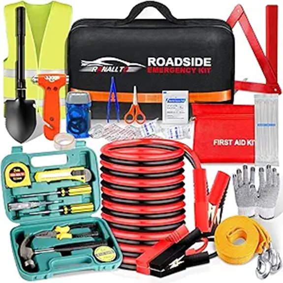 Emergency Roadside Kit with Jumper Cable & First Aid