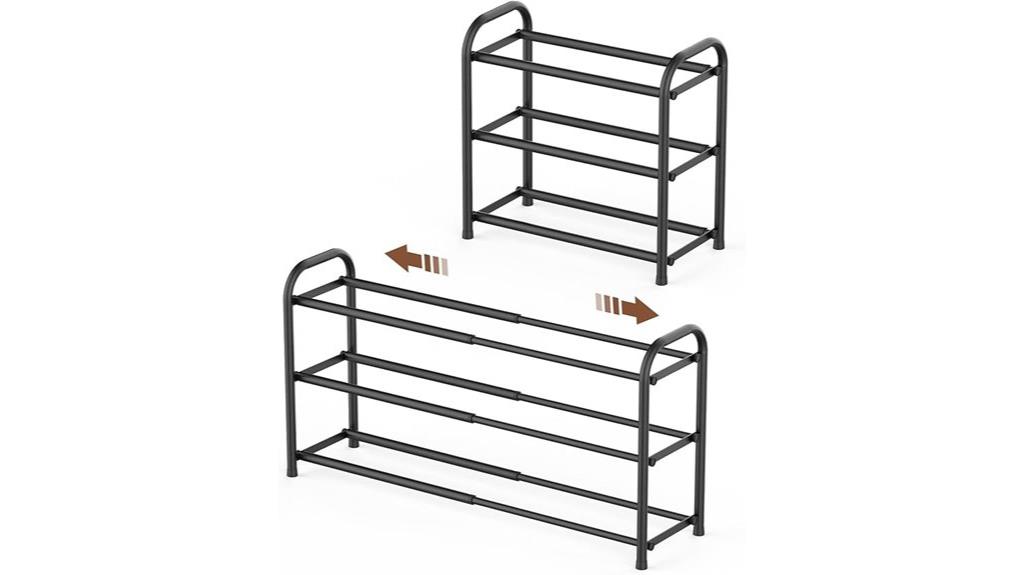 expandable 3 tier shoe organizer
