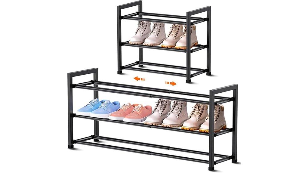 expandable 3 tier shoe organizer