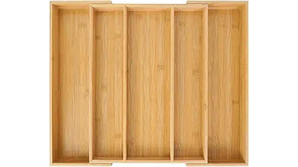 expandable bamboo drawer organizer