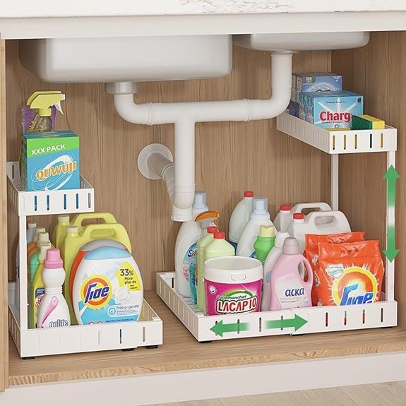REALINN 2-Tier Expandable Under Sink Organizer (2 Pack)