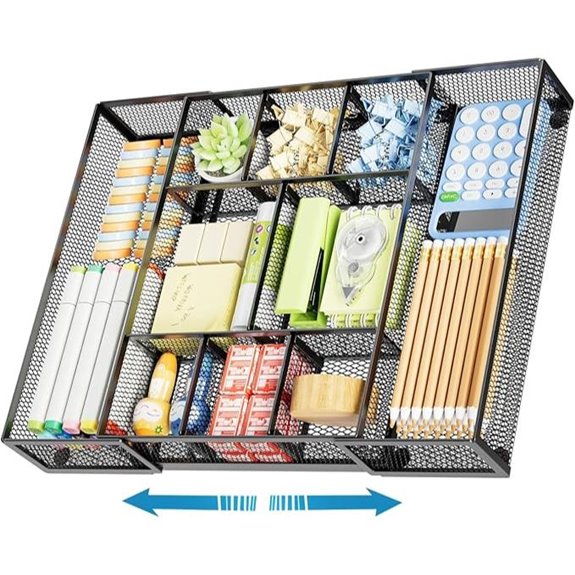 Marbrasse Expandable Mesh Drawer Organizer with Dividers